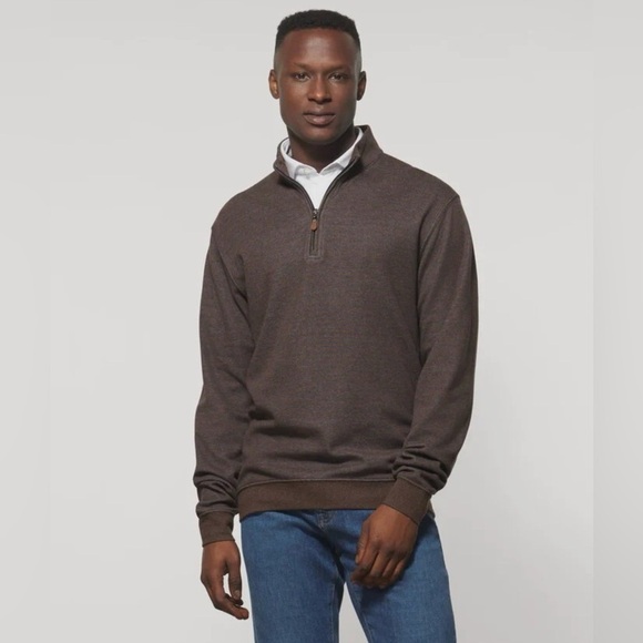johnnie-O Other - Johnnie-O Skiles Striped Quarter Zip Pullover Bison Size XL Brown Blue Stripes